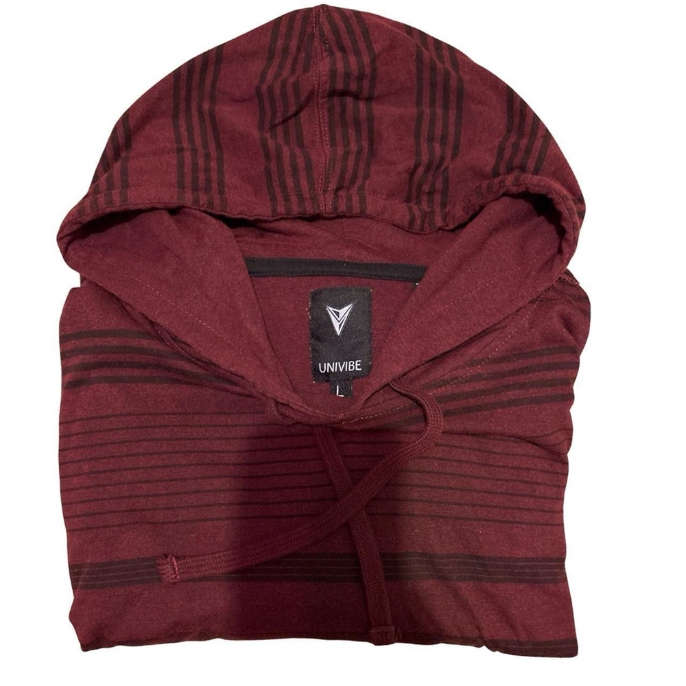 Univibe Men's Maroon Striped Hoodie
